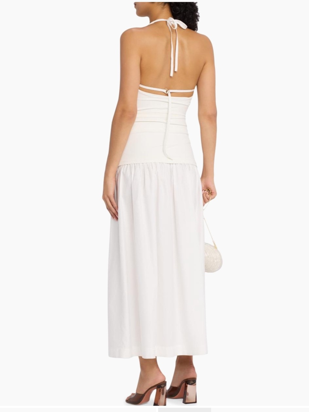 Significant Other Ariya Ruched Maxi Halter Dress Ivory size 2 NWT - Picture 3 of 13